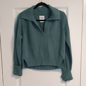 Abercrombie & Fitch Women's Teal Cowl Neck Sweater